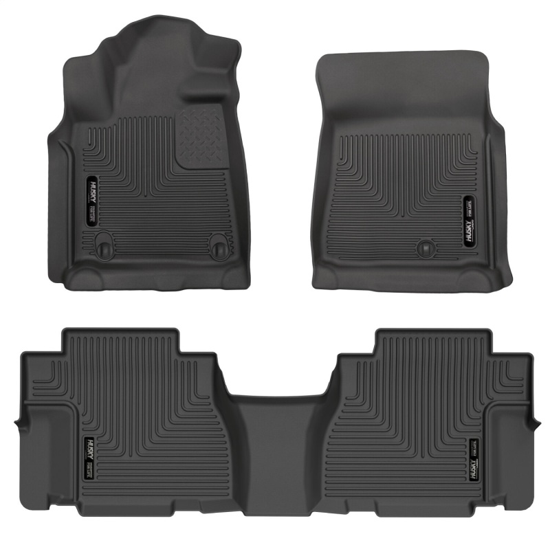 Toyota Sequoia Floor Liners - Front + Rear - Husky Liners - WeatherBeater - Black - `08-`11